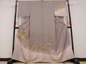 平和屋川間店◆訪問着　駒刺繍　松葉　松笠　暈し染め　金彩　着丈162.5cm　裄丈65m　正絹　逸品　mop3780