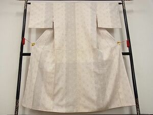 平和屋川間店◆お召　麻の葉文様　着丈151cm　裄丈63cm　正絹　逸品　mop3667