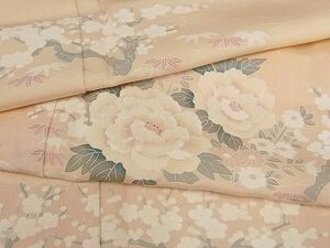 平和屋川間店◆訪問着　刺繍　枝花文　着丈160cm　裄丈65cm　正絹　逸品　mop3788