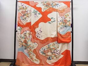 平和屋1■豪華振袖　駒刺繍　絞り　花車吉祥文　金彩　逸品　CAAB6176ze