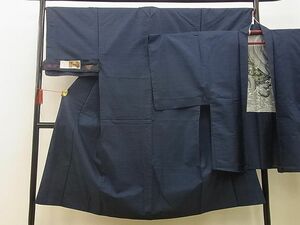 平和屋野田店■男性　本場大島紬　アンサンブル　岡山光樹作　80亀甲　羽裏：龍　逸品　BAAD2325xi