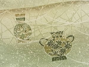 平和屋1■上質な小紋　芝草陶器文　暈し染め　逸品　CAAC9937ze