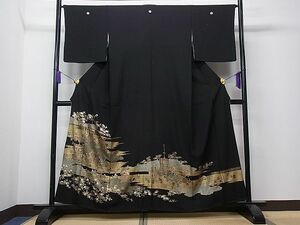  flat peace shop 1# gorgeous kurotomesode .. festival gold paint excellent article CAAB5264ua