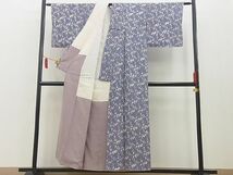 平和屋野田店■上質な小紋　一珍染め　草花文　逸品　未使用　BAAD4933hj_画像3