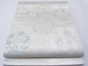 平和屋1■袋帯　総刺繍　スワトウ刺繍　蘇州刺繍　雪輪天井草花文　逸品　CAAB3772hy