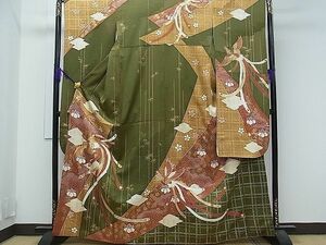 平和屋1■豪華振袖　駒刺繍　鳳凰吉祥花文　金彩　逸品　CAAB1238ch