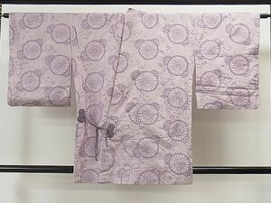 平和屋1■道中着　単衣　刺繍　花唐草文　逸品　CAAC2629yc