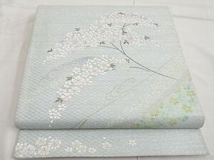 平和屋野田店■太鼓柄袋帯　唐織　手描き　桜　金銀糸　逸品　BAAC7704yc