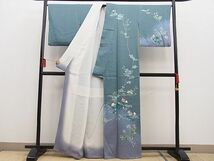 平和屋野田店■訪問着　友禅　総絞り　枝花文　暈し染め　逸品　BAAD1158yc_画像2