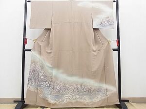 平和屋野田店■訪問着　作家物　山水風景文　ぼかし染め　金彩　逸品　BAAD3837gt