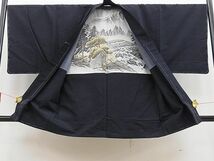 平和屋野田店■男性　紬　髭紬羽織セット　絣文様　逸品　BAAD1173yc_画像5