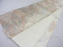 平和屋野田店◎佐賀錦　六通柄袋帯　鳳凰花絵巻　900織　銀糸　逸品　BAAD3705ea_画像3