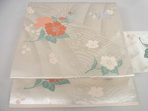 平和屋川間店■九寸名古屋帯　立波花文　銀糸　逸品　jm2843