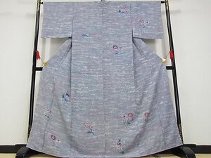 平和屋川間店◆訪問着　ろうけつ染め　草花文　暈し染め　着丈166cm　裄丈65.5cm　正絹　逸品　mop3865