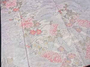 平和屋1■上質な小紋　牡丹菊花文　金彩　逸品　CAAC7103ng