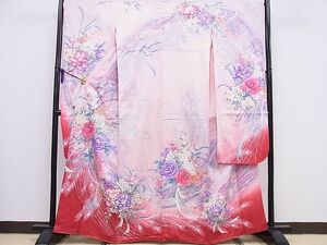 平和屋1■豪華振袖　草花文　暈し染め　逸品　CAAB1733ev