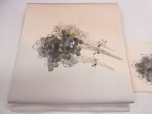 平和屋1◎九寸名古屋帯　作家物　手描き　花束文　逸品　CAAB4636eg