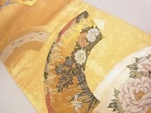 平和屋1◎六通太鼓柄袋帯　福寿舞扇集　金糸　引箔　逸品　CAAB4705eg_画像2