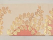 平和屋1◎九寸名古屋帯　枝花文　金糸　逸品　CAAB7004ca_画像3