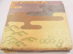 平和屋1◎佐賀錦　六通柄袋帯　エ霞吉祥花文　金糸　逸品　CAAB4562eg