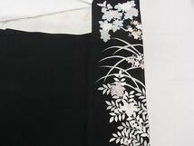 平和屋1■豪華黒留袖　刺繍　花鳥文　逸品　CAAB3208ap_画像6