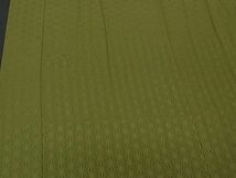 平和屋1■上質な長襦袢　無双仕立て　麻の葉地紋　苔色　逸品　CAAB3223ap_画像3