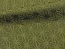 平和屋1■上質な長襦袢　無双仕立て　麻の葉地紋　苔色　逸品　CAAB3223ap_画像4