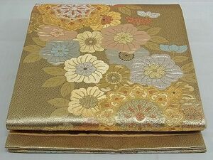 平和屋-こころ店◎六通柄袋帯　辻が花　金銀糸　正絹　逸品　AAAE2366Bfw