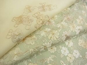 平和屋1■極上　訪問着　総刺繍　舞花文　暈し染め　金糸　逸品　CAAC1076vf