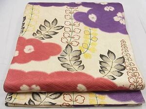 平和屋2◎アンティーク　大正ロマン　両面全通柄京袋帯　刺繍　雲取り草花文　逸品　DAAC0125ma