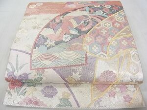 平和屋2◎佐賀錦　六通柄袋帯　熨斗鳳凰花文　金銀糸　逸品　DAAA6651ya