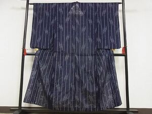 平和屋-こころ店■夏物　小紋　枝葉紋紗　正絹　逸品　AAAF8509Bnp