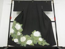 平和屋-こころ店■豪華黒留袖　駒刺繍　菊尽くし　金彩　正絹　逸品　AAAD1572Ahg_画像1