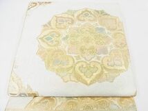 平和屋-こころ店◎六通柄袋帯　正倉院花文　金糸　正絹　逸品　AAAF7913Asg_画像1