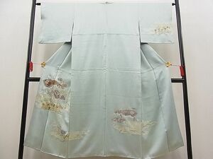 平和屋川間店■訪問着　手描き　エ霞吉祥地紙花文　金彩　逸品　n-pk2833