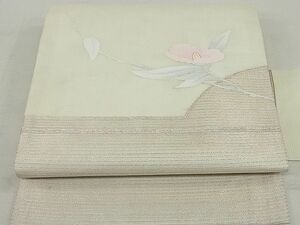 平和屋2■夏物　絽綴れ　九寸名古屋帯　枝花文　金糸　逸品　DAAC4196ea