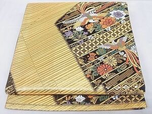 平和屋-こころ店◎六通柄袋帯　唐織　鳳凰花文　金銀糸　正絹　逸品　AAAE9420Bsw