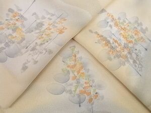 平和屋-こころ店■上質な小紋　単衣　手描き　樹林文　地紋起こし　正絹　逸品　AAAE8785Ack