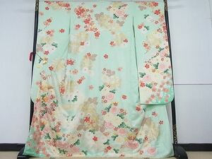  flat peace shop - here . shop # gorgeous long-sleeved kimono piece embroidery flower . writing .. dyeing gold paint silk excellent article AAAE5051Agk