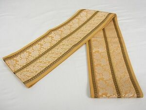  flat peace shop - here . shop # genuine . front Hakata woven both sides hanhaba obi . flower interval road Inoue silk woven ( stock ) proof paper attaching silk excellent article AAAE8439Apf