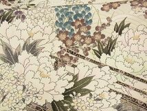 平和屋-こころ店■上質な小紋　手描き　風景花文　金彩　正絹　逸品　AAAD4561Ata_画像6