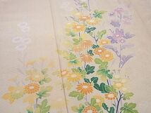 平和屋-こころ店■訪問着　単衣　友禅　草花文　正絹　逸品　AAAE8780Ack_画像4