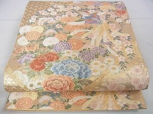 平和屋2■六通柄袋帯　唐織　珀鳳錦　鳳凰花文　本金貳重箔　金糸　逸品　DAAB9618eee