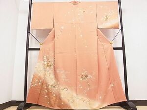 平和屋2■訪問着　駒刺繍　吉祥地紙草花文　暈し染め　金彩　阪急百貨店扱い　逸品　DAAA5853yyy