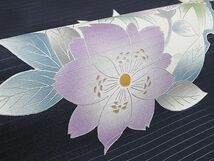 平和屋2■夏物　絽塩瀬　九寸名古屋帯　雪輪草花文　逸品　DAAC4313ea_画像4