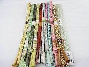  flat peace shop - here . shop # summer thing kimono small articles fine quality obi shime 10 pcs set race collection gold silver yarn breakage .. excellent article all unused AAAE4760Boa