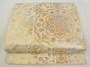 平和屋2◎六通柄袋帯　正倉院花文　金糸　逸品　DAAB1475jm