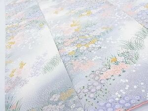 平和屋2■上質な小紋　草花文　暈し染め　金彩　逸品　DAAC6387fe