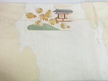 平和屋2■綴れ　太鼓柄袋帯　駒刺繍　総刺繍　名所風景花文　金糸　逸品　DAAD2203az_画像6