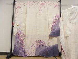  flat peace shop - here . shop # gorgeous long-sleeved kimono long kimono-like garment set (.) piece embroidery Mai Sakura gold paint silver through . ground silk excellent article AAAF3722Bnp